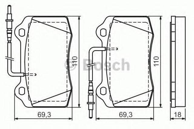 Колодки гальмівні передні, дискові 0986424658 BOSCH