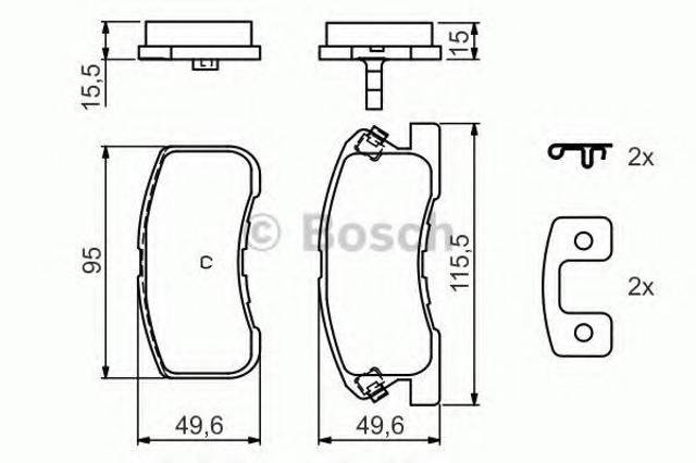 Передні гальмівні колодки 0986424697 BOSCH