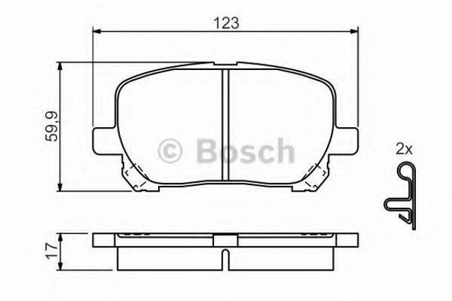 Передні гальмівні колодки 0986424761 BOSCH
