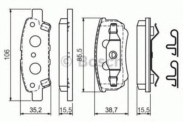 Задні гальмівні колодки 0986424814 BOSCH