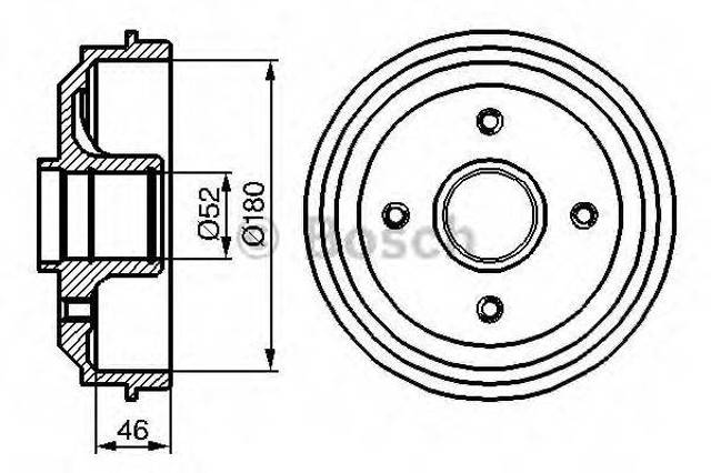 Барабан гальмівний задній 0986477116 BOSCH