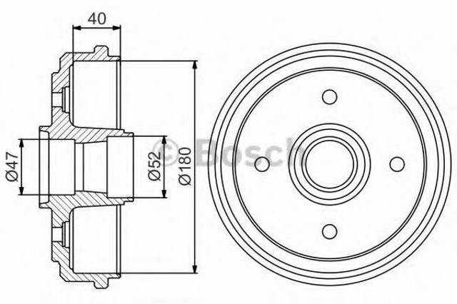 Барабан гальмівний задній 0986477192 BOSCH