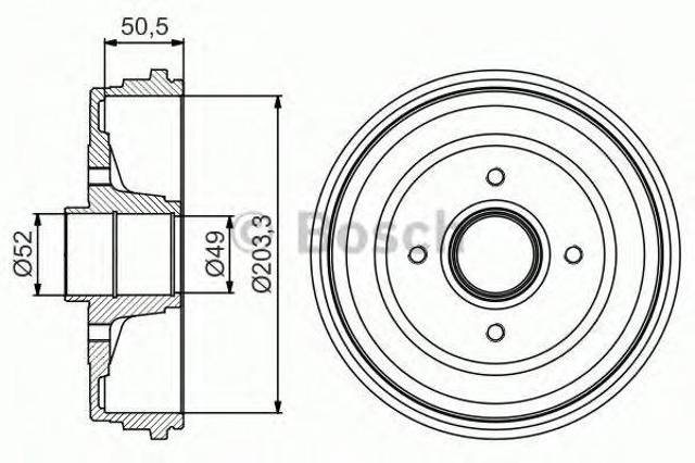 Барабан гальмівний задній 0986477206 BOSCH