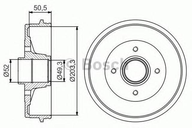 Барабан гальмівний задній 0986477210 BOSCH