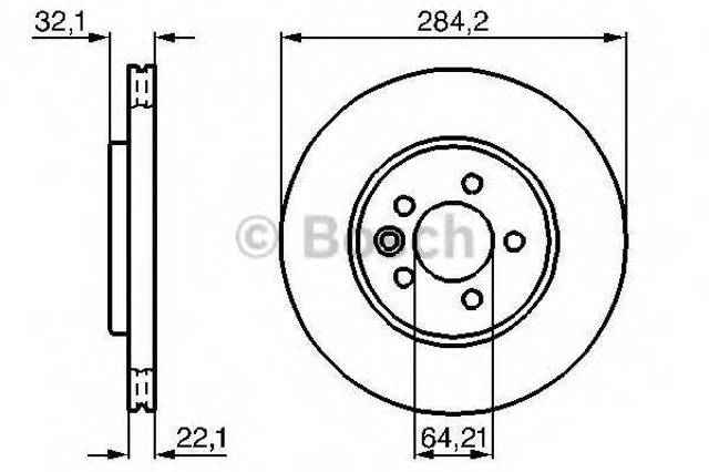 Диск переднього гальма 0986478314 BOSCH
