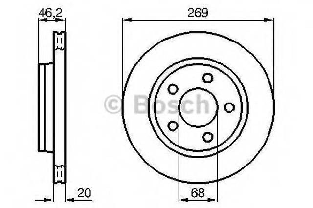 Диск заднього гальма 0986478316 BOSCH