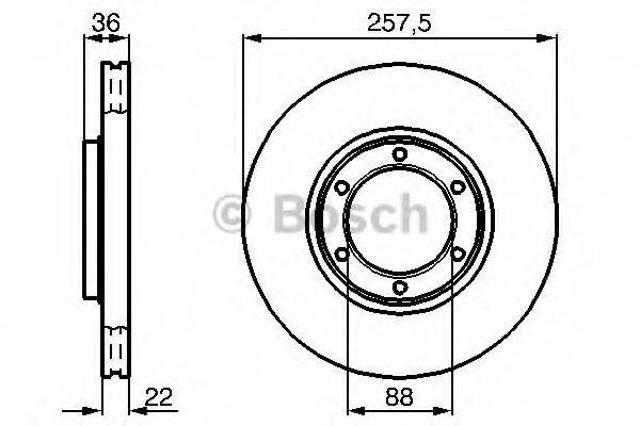 Диск переднього гальма 0986478596 BOSCH