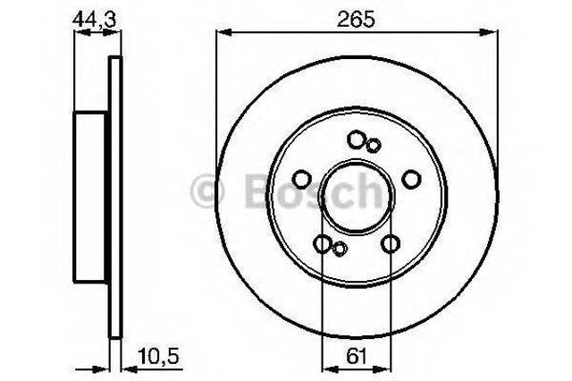 Диск заднього гальма 0986478758 BOSCH