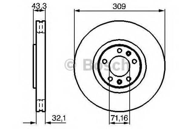Диск переднього гальма 0986479027 BOSCH