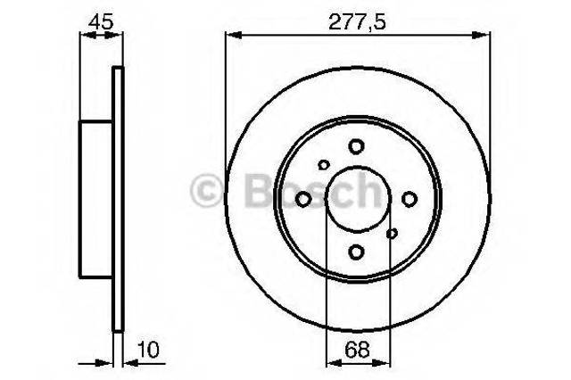 Диск гальмівний задній 0986479105 BOSCH