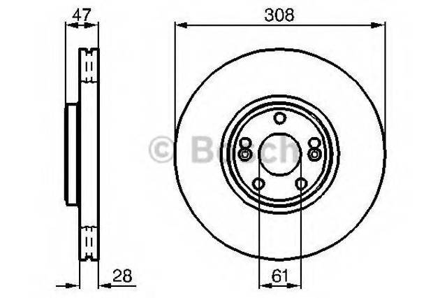 Диск гальмівний передній 0986479198 BOSCH