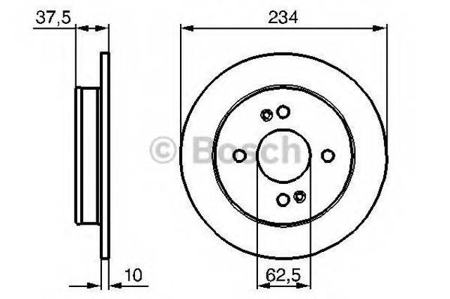 Диск заднього гальма 0986479256 BOSCH