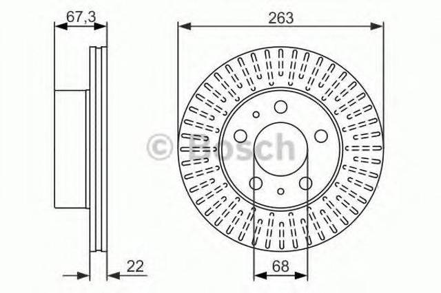 Диск переднього гальма 0986479480 BOSCH