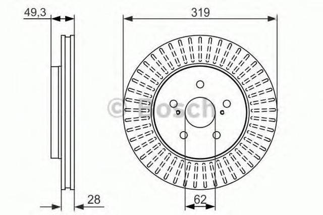 Диск переднього гальма 0986479722 BOSCH
