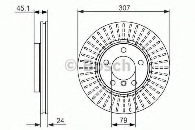 Диск переднього гальма 0986479726 BOSCH