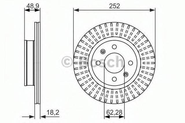 Диск гальмівний передній 0986479770 BOSCH