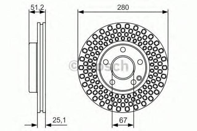 Диск гальмівний передній 0986479A00 BOSCH