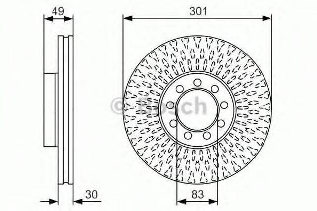Диск гальмівний передній 0986479A23 BOSCH