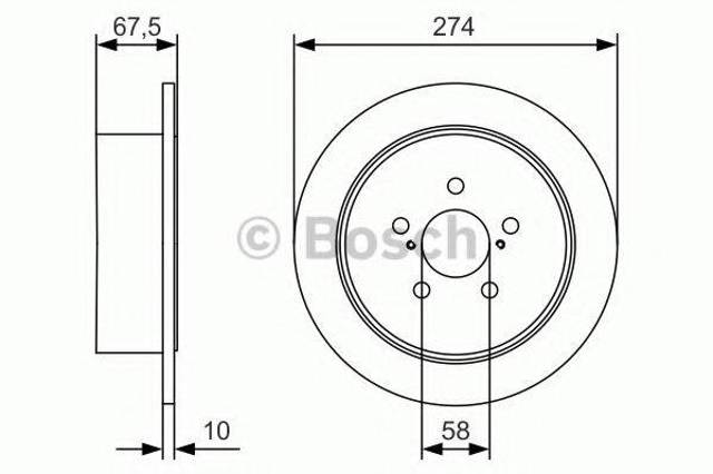 Диск гальмівний задній 0986479A82 BOSCH