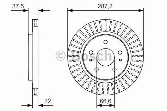 Диск переднього гальма 0986479A98 BOSCH