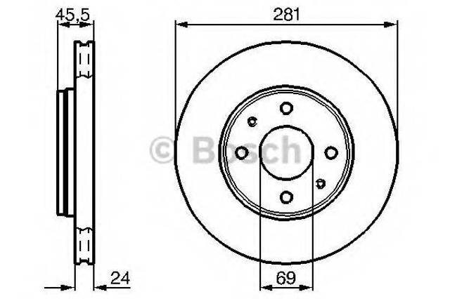 Гальмо дискове переднє 0986479B37 BOSCH