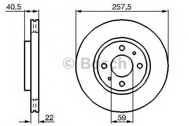 Диск гальмівний передній 0986479B43 BOSCH
