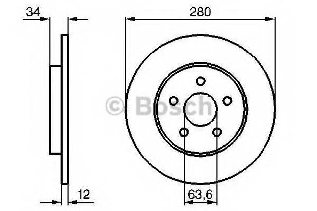 Диск заднього гальма 0986479B65 BOSCH