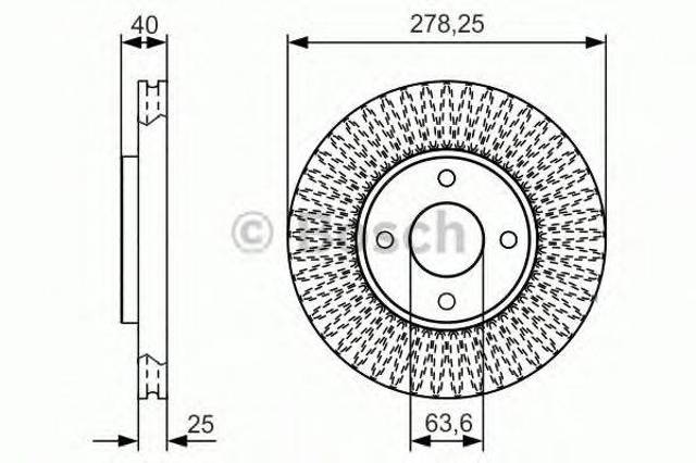 Диск гальмівний передній 0986479C48 BOSCH