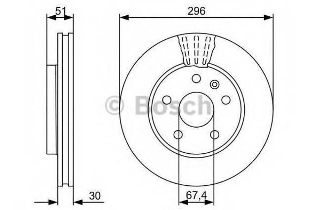 Диск переднього гальма 0986479C65 BOSCH