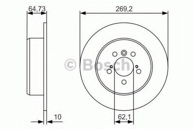 Диск гальмівний задній 0986479R00 BOSCH