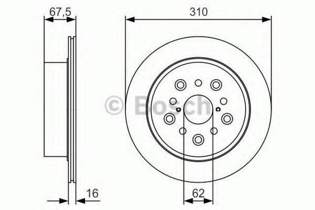 Диск заднього гальма 0986479R25 BOSCH