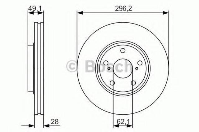 Диск переднього гальма 0986479R28 BOSCH