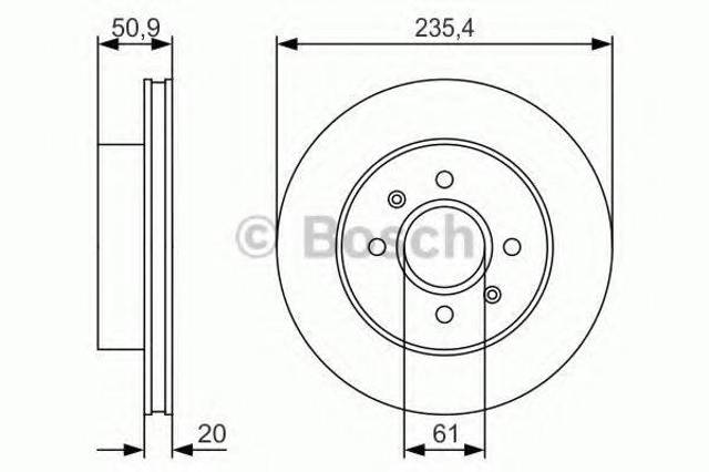 Диск гальмівний передній 0986479R52 BOSCH