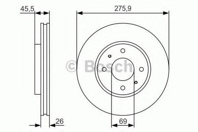 Диск переднього гальма 0986479R94 BOSCH