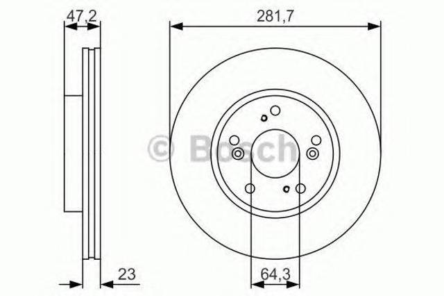 Диск гальмівний передній 0986479S47 BOSCH