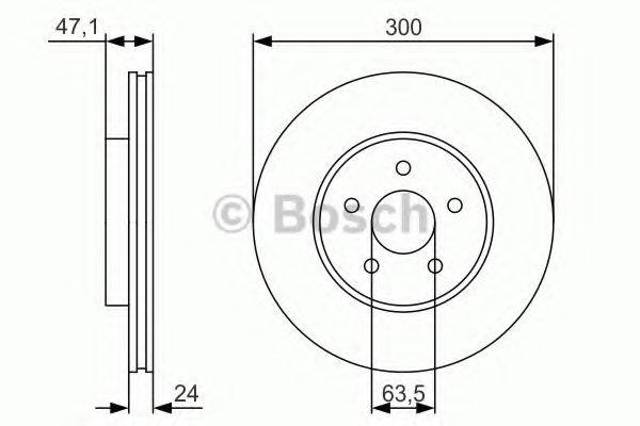 Диск переднього гальма 0986479S48 BOSCH