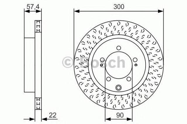 Диск гальмівний передній 0986479T33 BOSCH