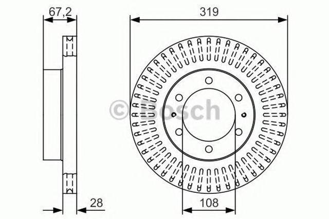 Диск переднього гальма 0986479T36 BOSCH