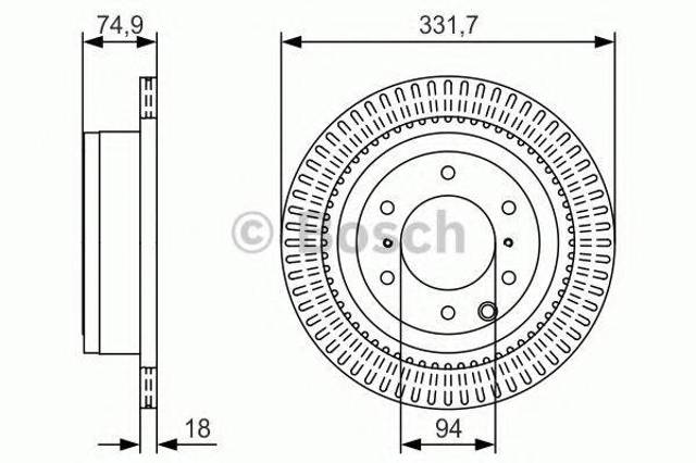 Диск заднього гальма 0986479T90 BOSCH