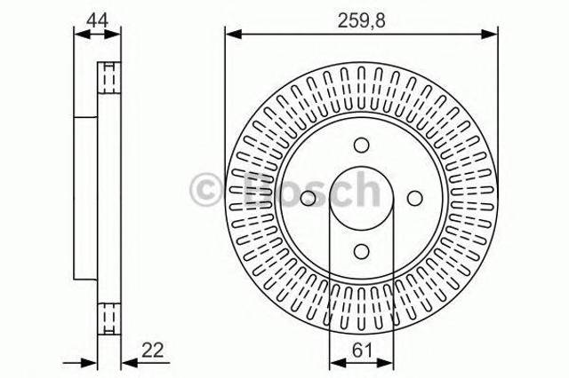 Диск переднього гальма 0986479U02 BOSCH