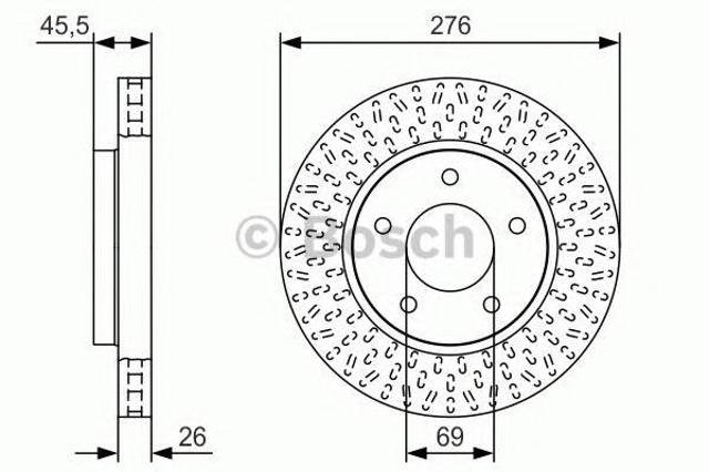 Диск переднього гальма 0986479U40 BOSCH