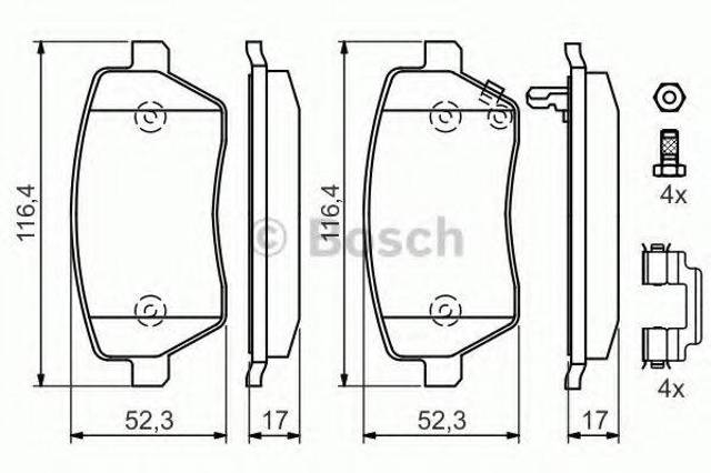 Тормозні колодки 0986494160 BOSCH
