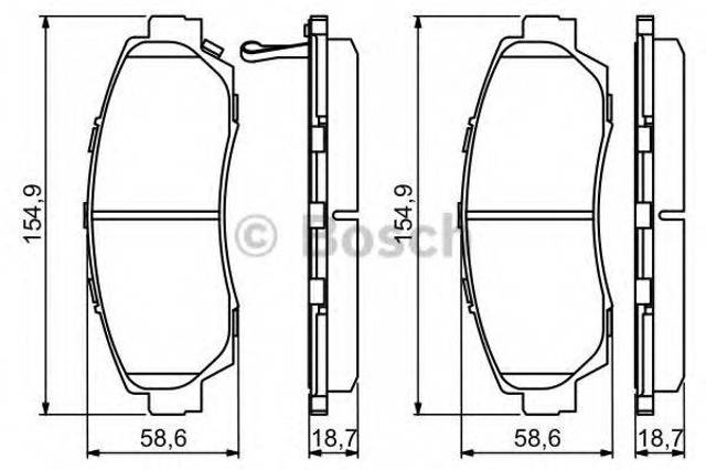 Колодки гальмівні передні, дискові 0986494308 BOSCH