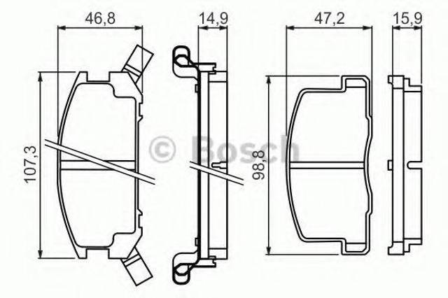Задні колодки 0986494412 BOSCH
