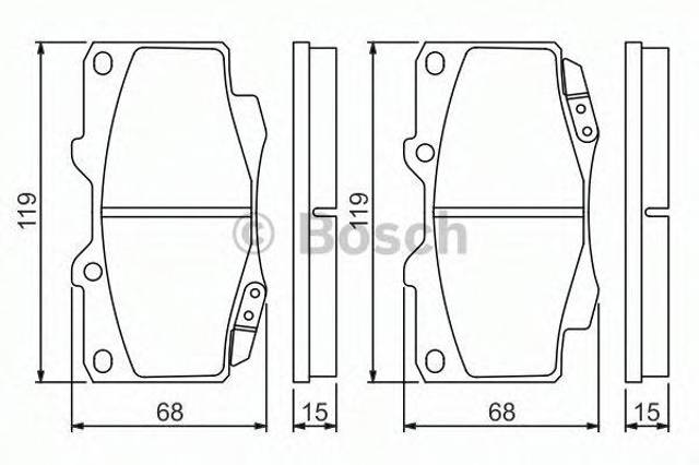 Передні гальмівні колодки 0986494497 BOSCH