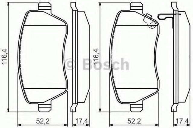 Тормозні колодки 0986494573 BOSCH