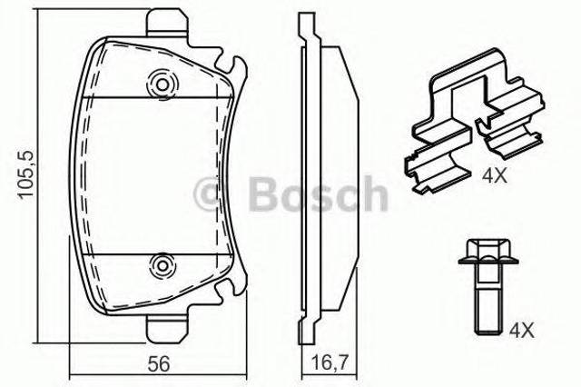 Комплект задніх колодок 0986494595 BOSCH