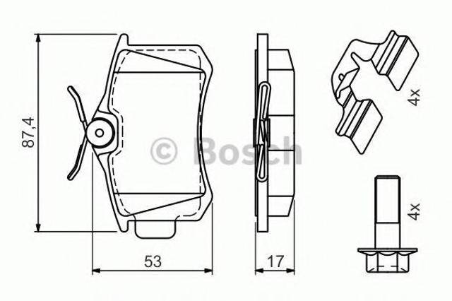 Комплект задніх колодок 0986494596 BOSCH