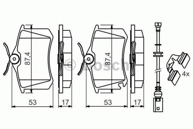 Задні дискові колодки 0986494598 BOSCH