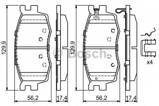 Колодки гальмівні передні, дискові 0986494617 BOSCH